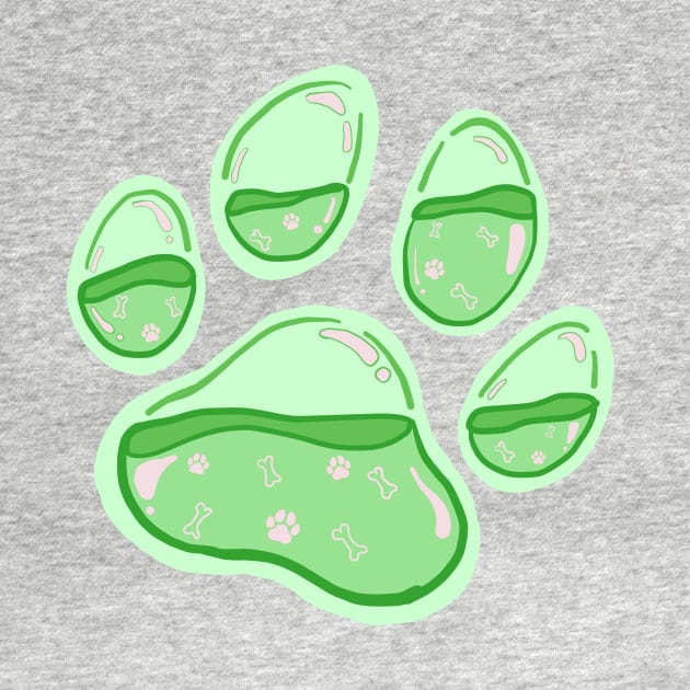 Paw Print - Jelly Green by jenartfart